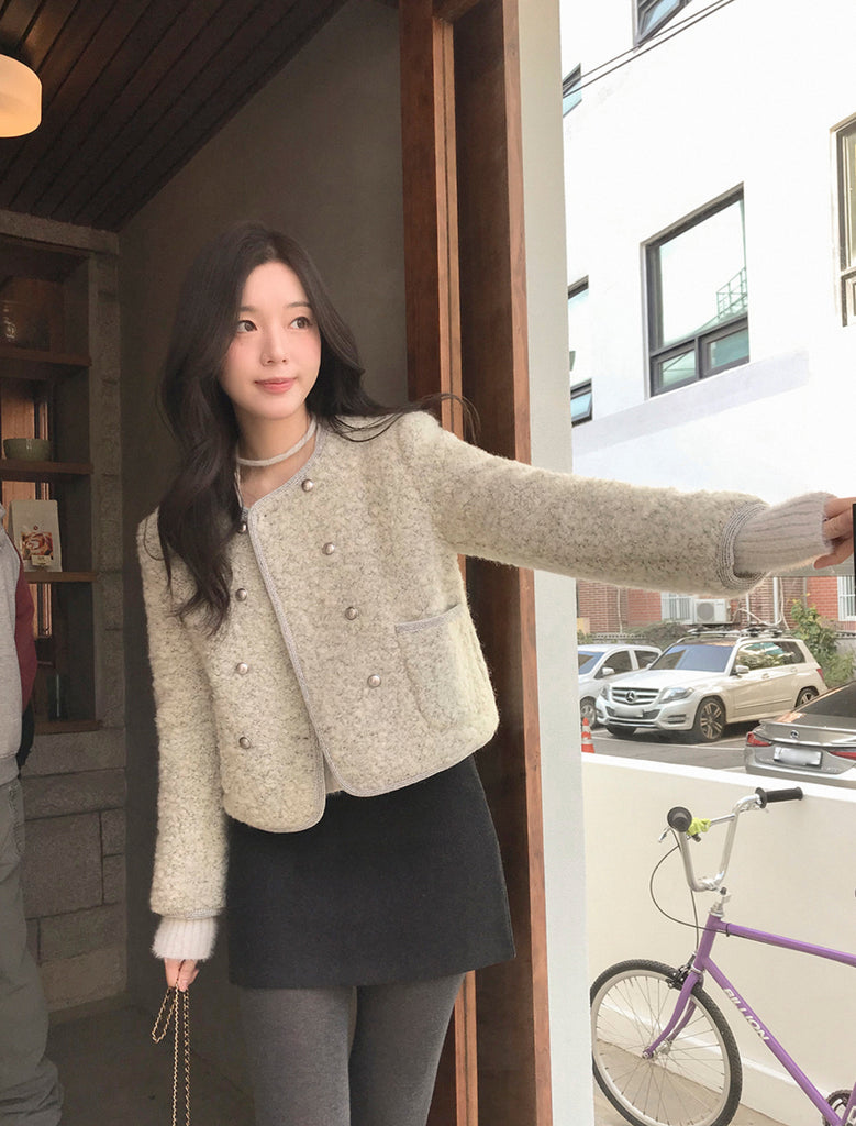 [🍂F/W] Holiday Pearl Wool Cardigan