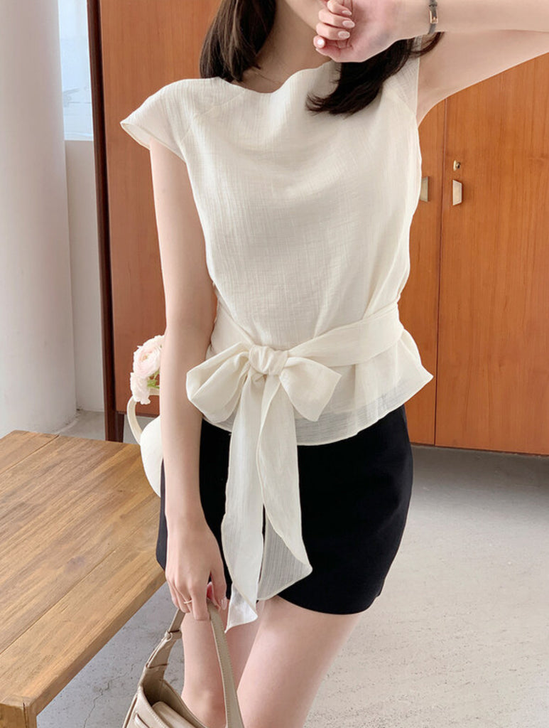 [🌷S/S] Maybean Ribbed Chiffon Blouse