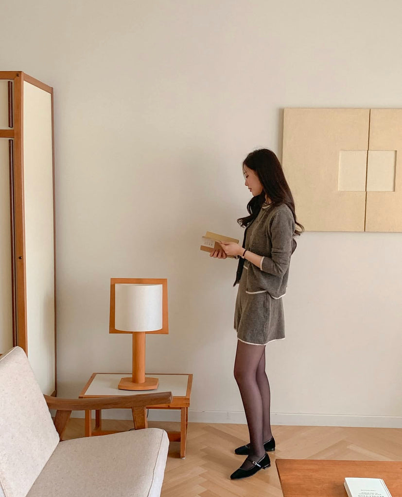 [🍂F/W] Knit + Cardigan + Skirt Set