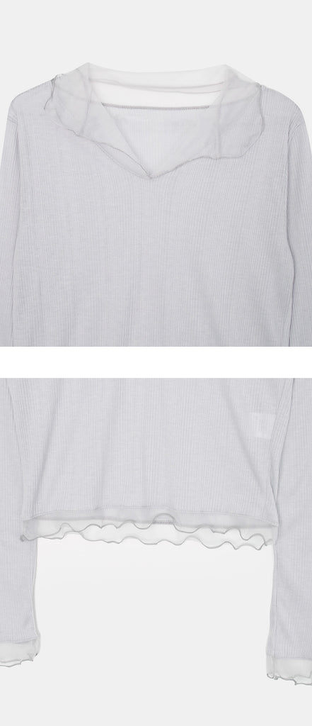 [🍂F/W] Wavy See-through Chiffon Top