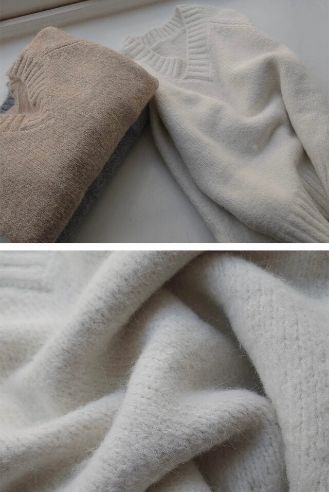 [🍂F/W] Simple V-neck Wool Knit Top