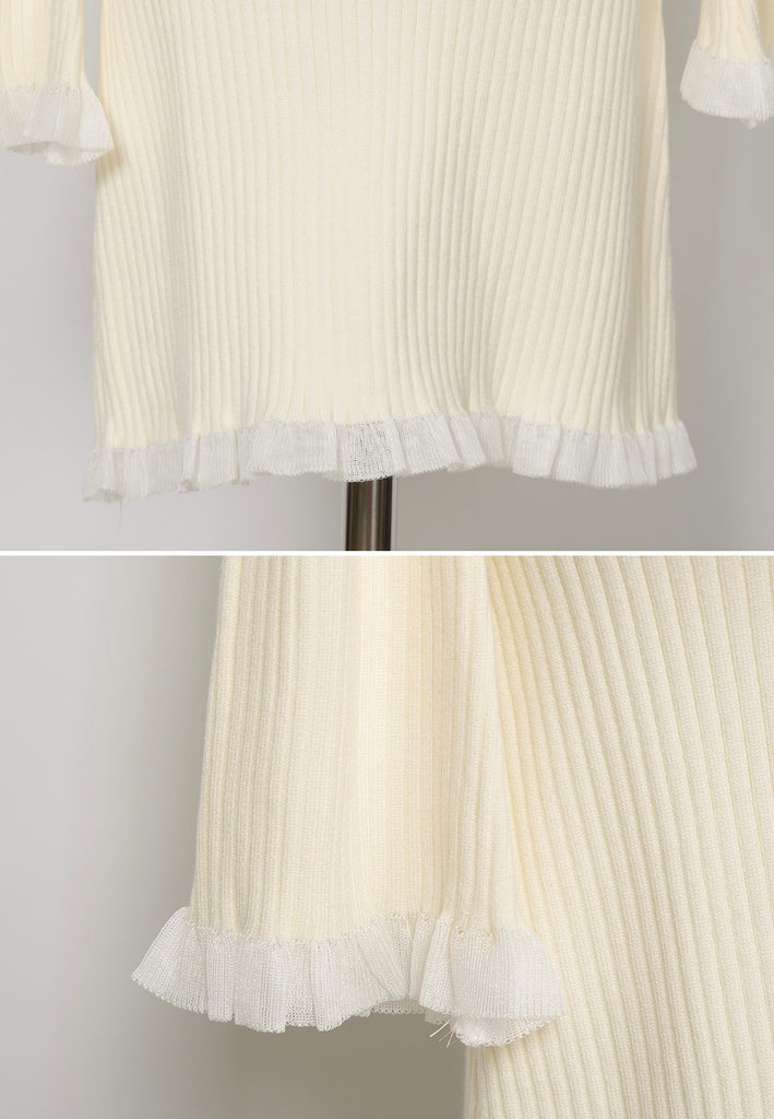 [🍂F/W] Uneven Off-shoulder Knit Dress