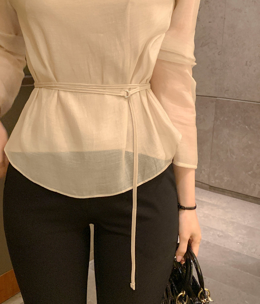 [🍂F/W] Daily Belted Silk Blouse