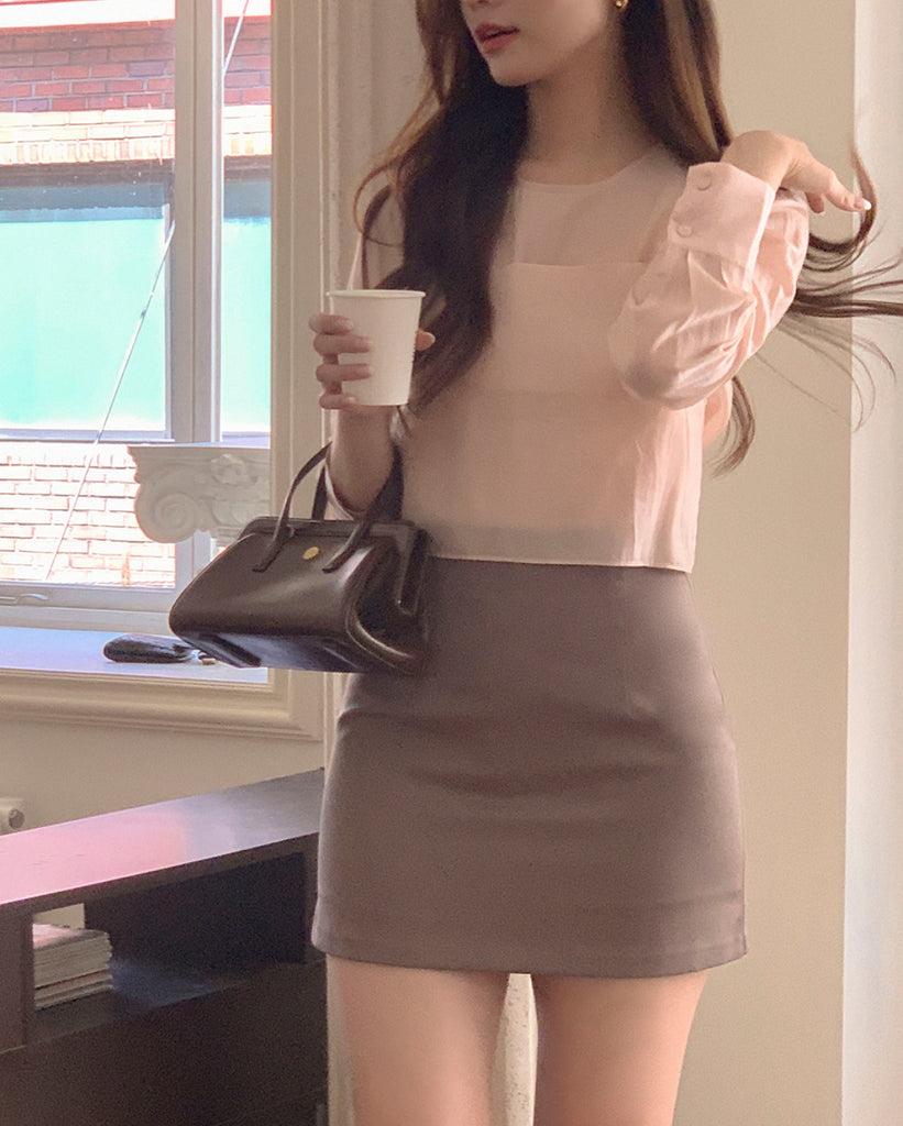 [🍂F/W] Crodi Basic Silk Mini Skirt