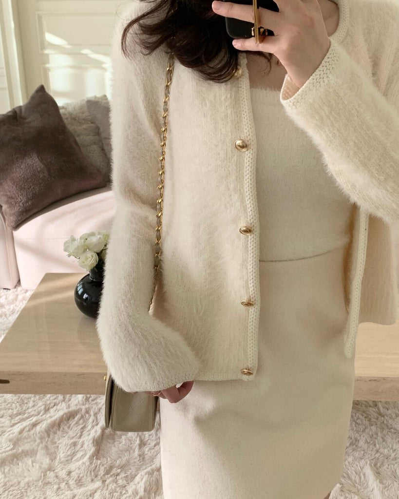 [🍂F/W] Gold Button Wool Cardigan