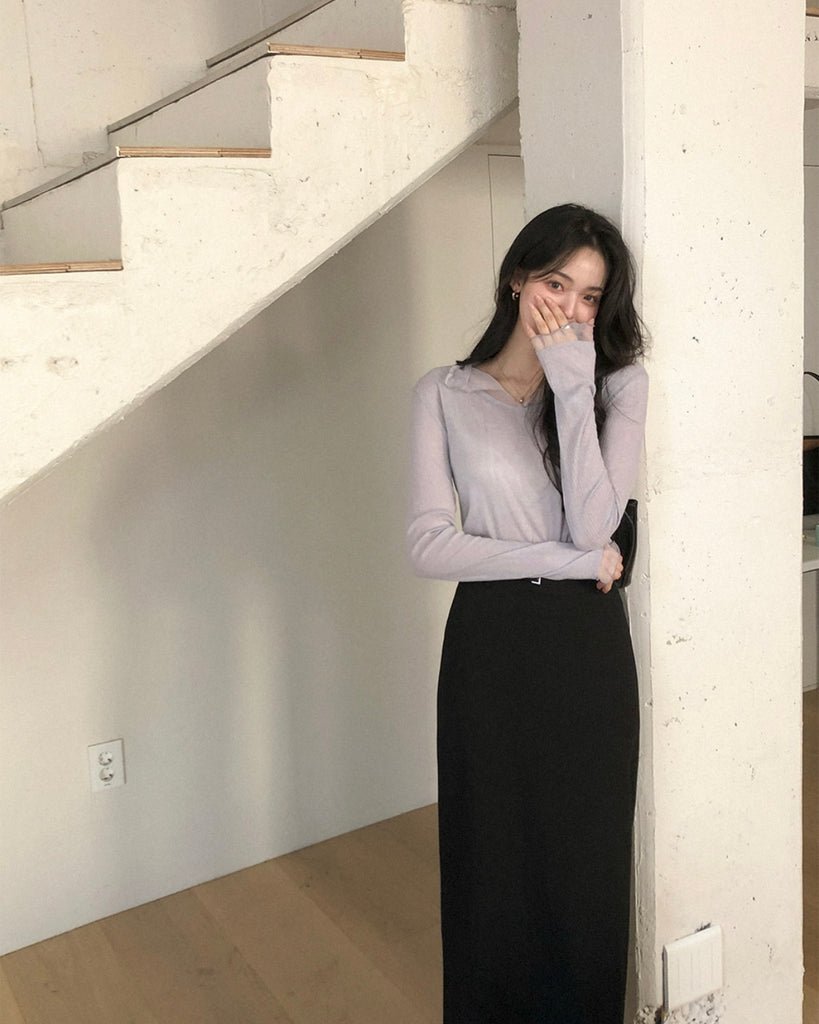 [🍂F/W] Wavy See-through Chiffon Top