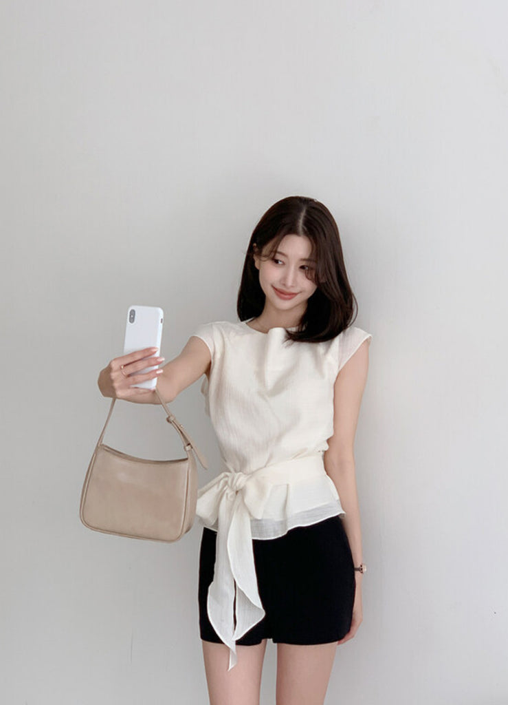 [🌷S/S] Maybean Ribbed Chiffon Blouse