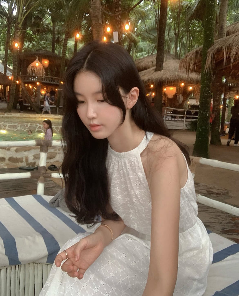 Premium Cotton Lace Halter Dress