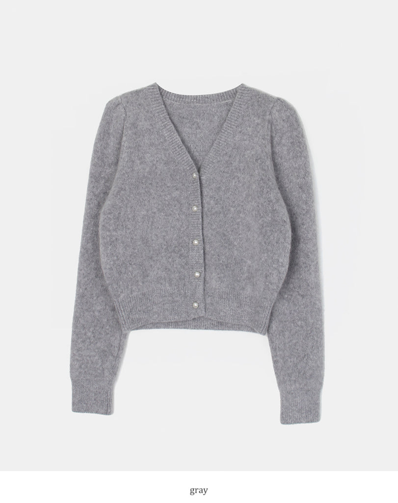 [🍂F/W] Pearl Angora Wool Knitted Cardigan