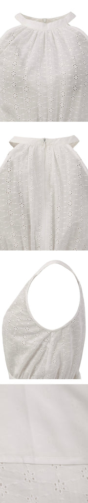 Premium Cotton Lace Halter Dress