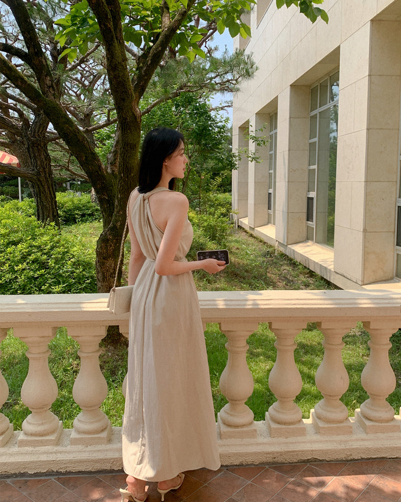 [🌷S/S] Angela V-neck Nylon Long Dress