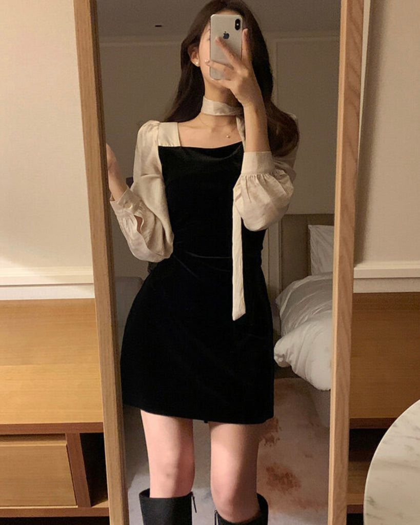 [🍂F/W] Velvet Chiffon Ballet Dress (限量款)