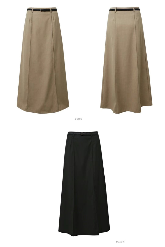 [🍂F/W] Ruffle A-line Long Skirt(附腰帶)