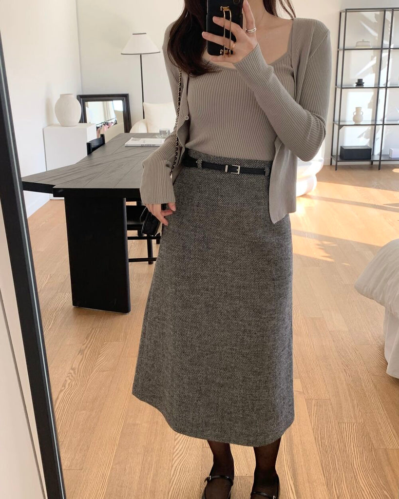 [🍂F/W] Premium A-line Wool Long Skirt