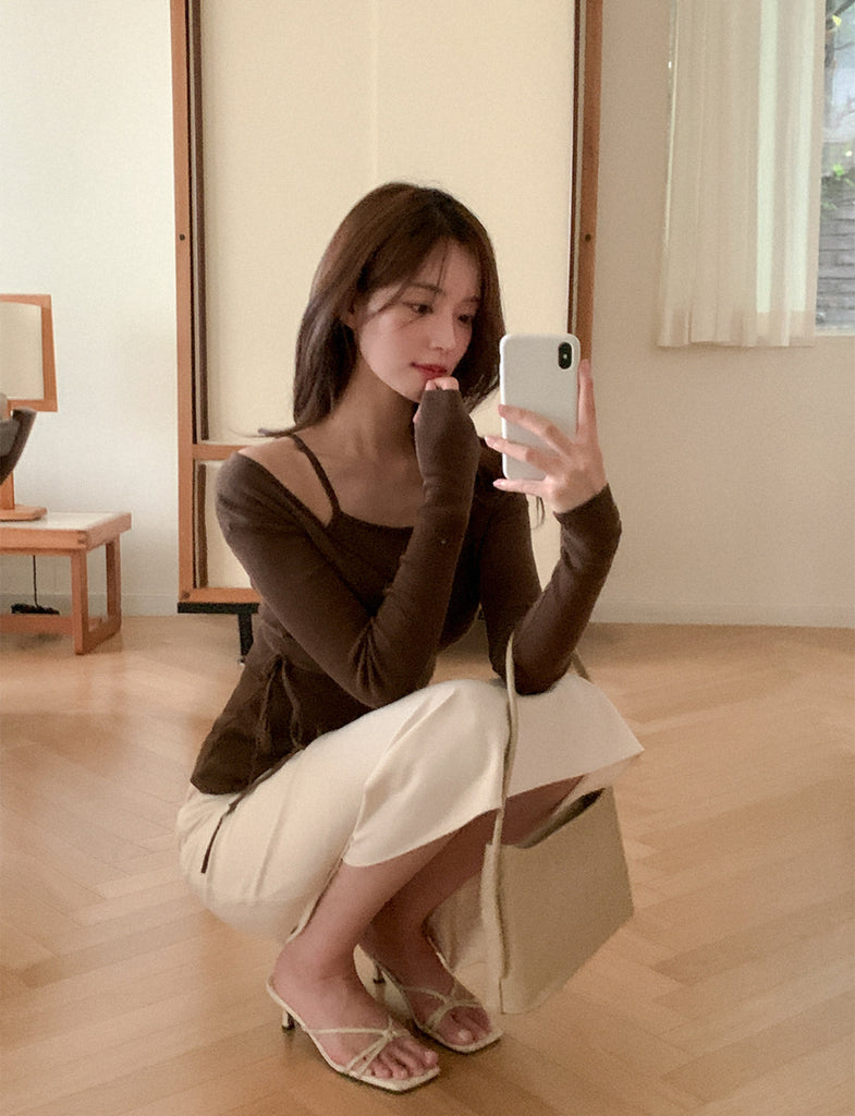 [🍂F/W] Ane Cotton Wrap Knit Set (Vest+CD)