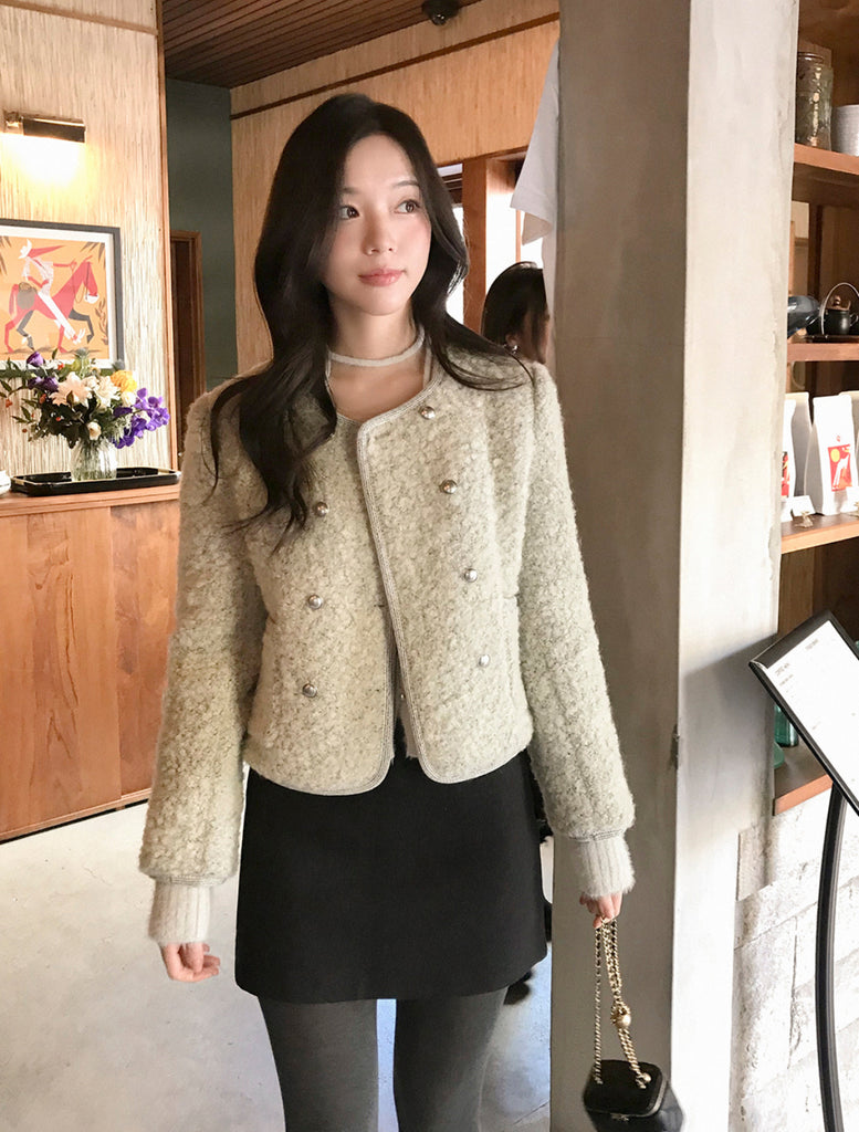 [🍂F/W] Holiday Pearl Wool Cardigan