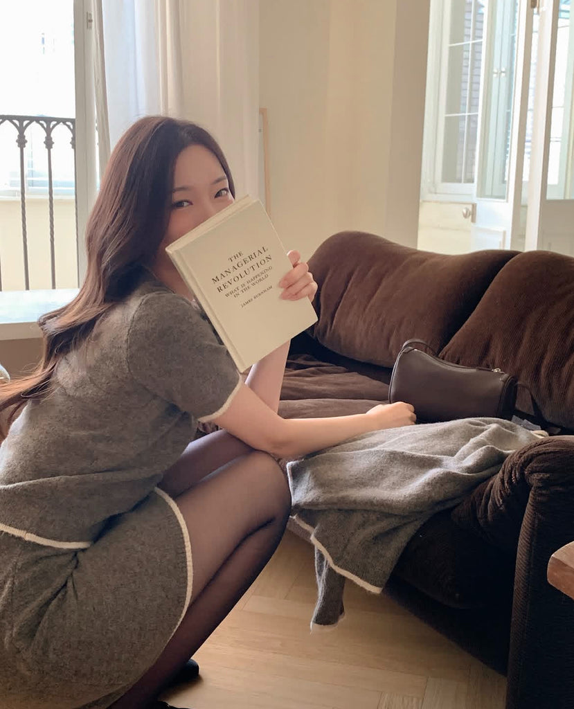 [🍂F/W] Knit + Cardigan + Skirt Set