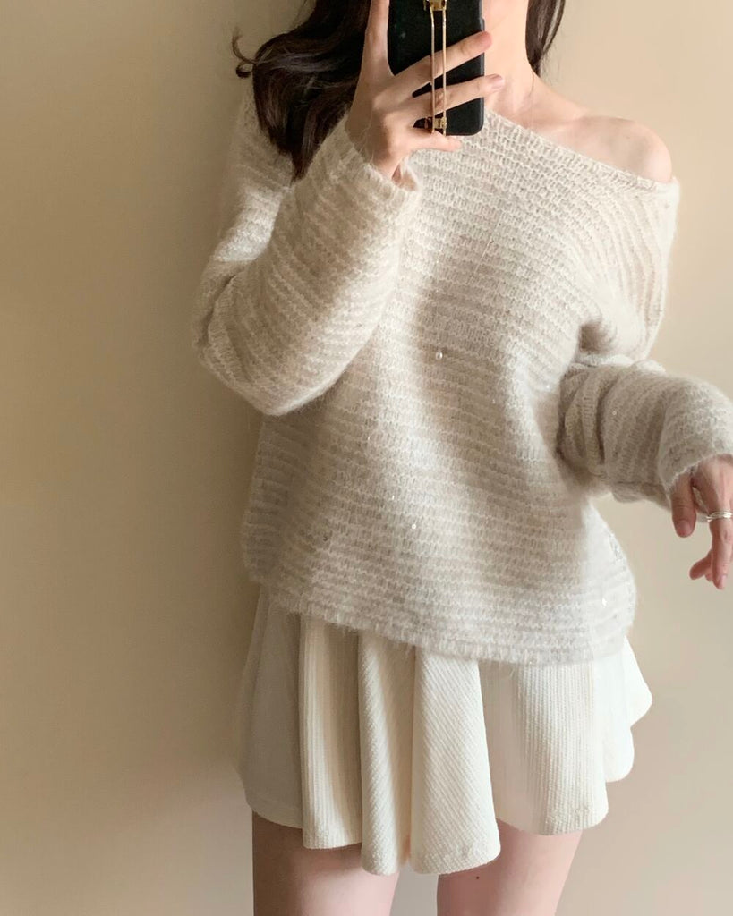 [🍂F/W] White Sequined Knit