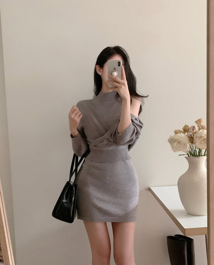 [🍂F/W] Knitted Mini Dress Set