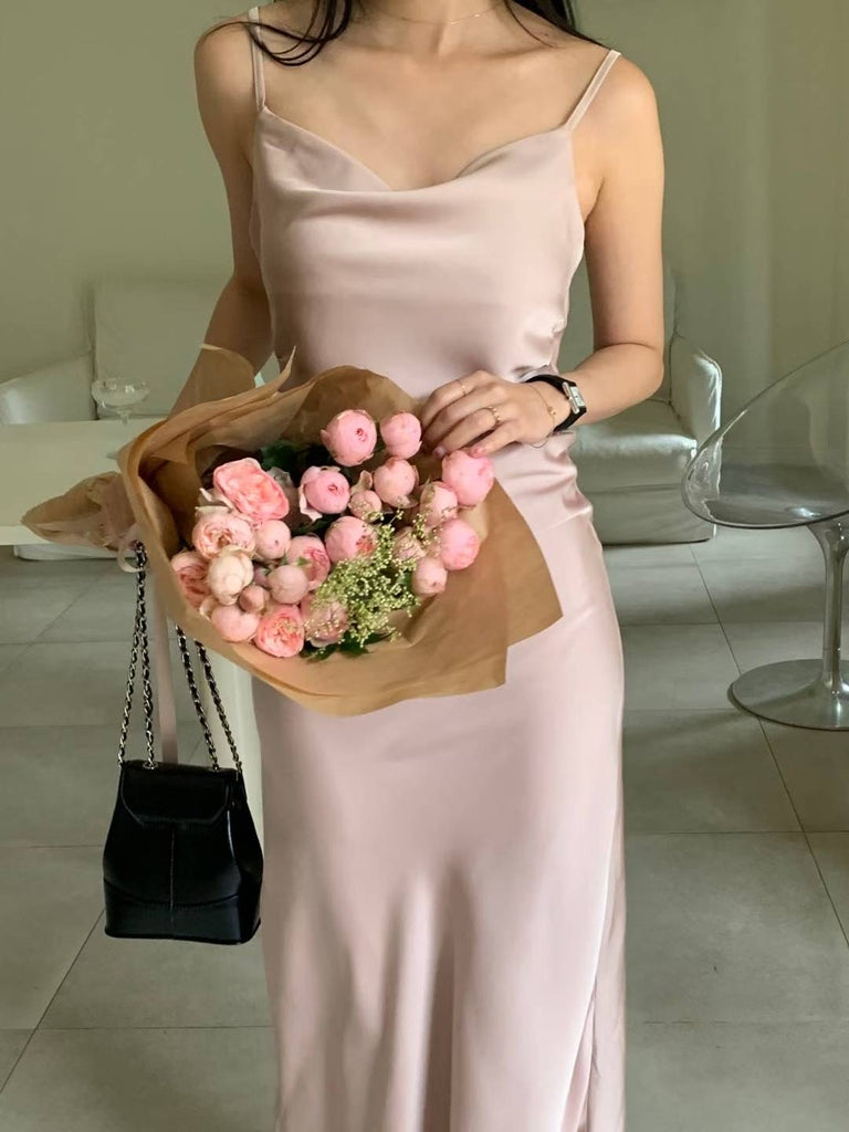 [🍂F/W] Draped Satin Long Dress