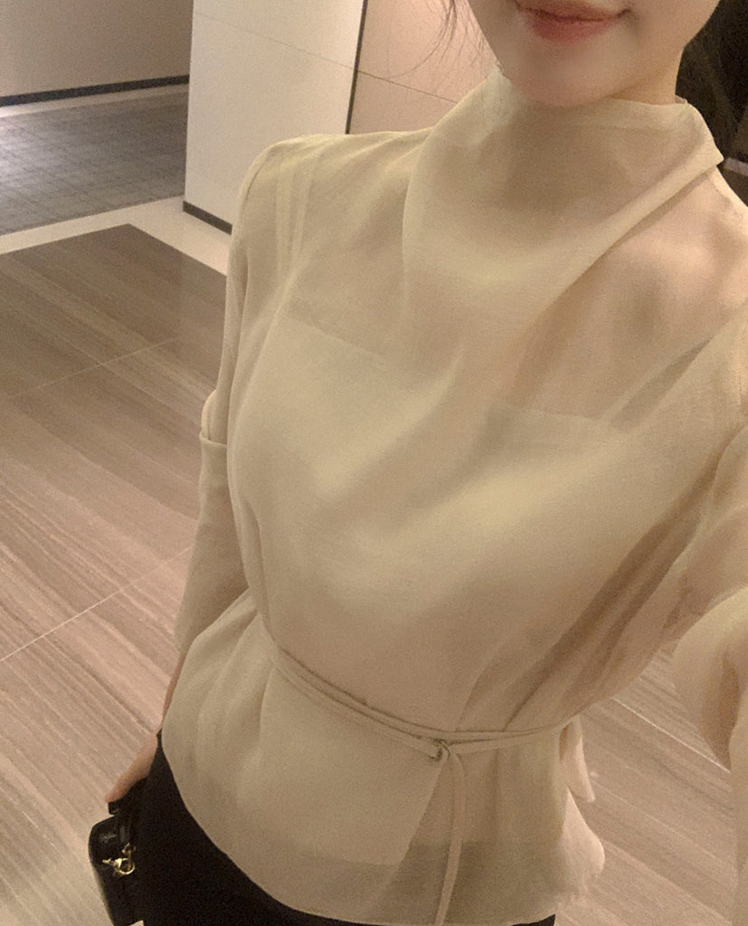 [🍂F/W] Daily Belted Silk Blouse