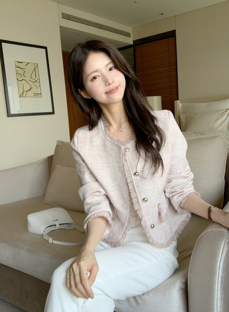 [🌷S/S] Pink Tweed Jacket