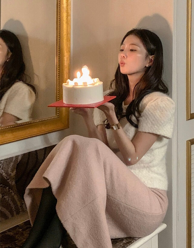 [🍂F/W] Wool H Tweed Long Skirt