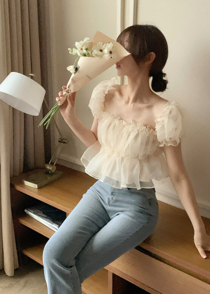 [🕊️SS] Glossy Off-shoulder Blouse