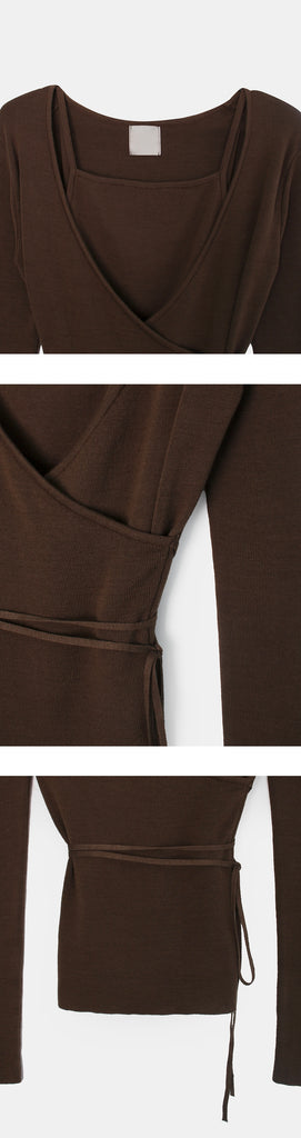 [🍂F/W] Ane Cotton Wrap Knit Set (Vest+CD)