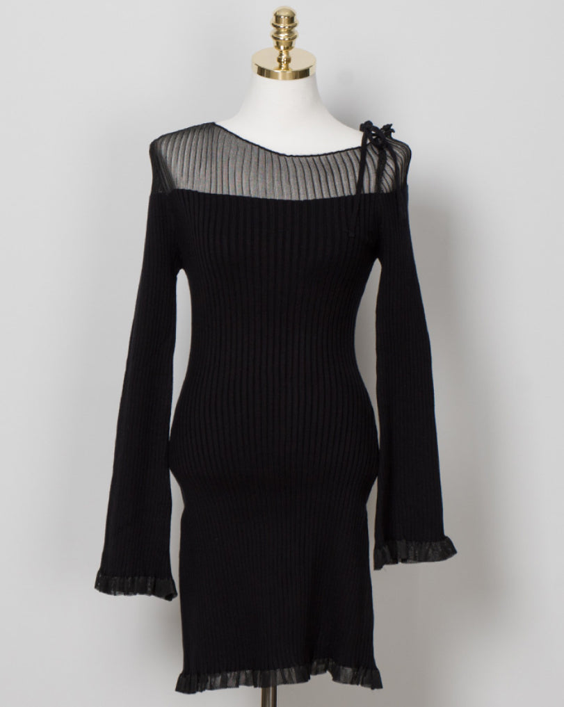 [🍂F/W] Uneven Off-shoulder Knit Dress
