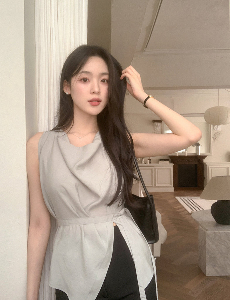 [🌷S/S] Rayon Draped Wrap Blouse