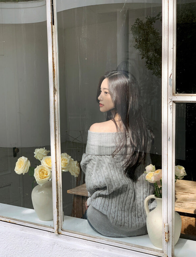 [🍂F/W] Rose Soft Off-Shoulder Sweater