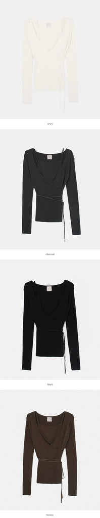 [🍂F/W] Ane Cotton Wrap Knit Set (Vest+CD)