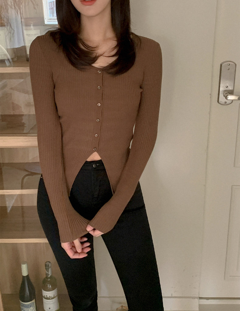 [🍂F/W] Daily Ribbed V Cardigan