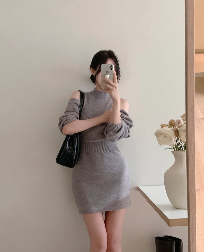 [🍂F/W] Knitted Mini Dress Set