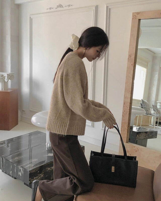 [🍂F/W] Simple V-neck Wool Knit Top