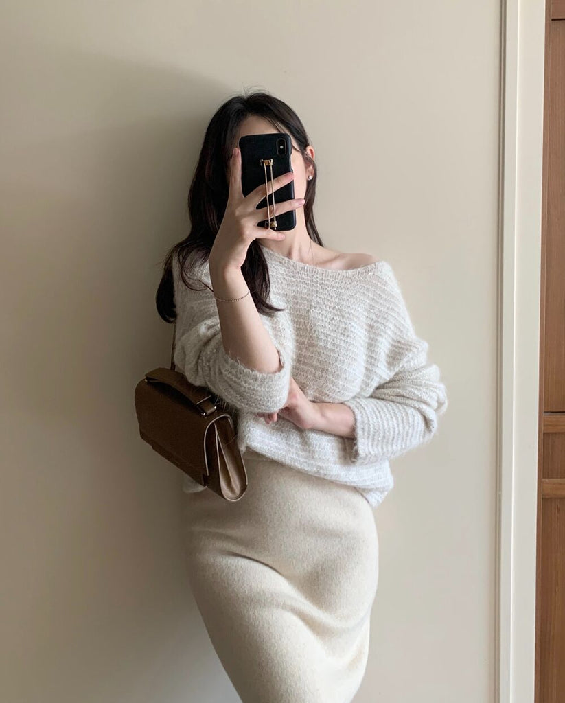 [🍂F/W] White Sequined Knit