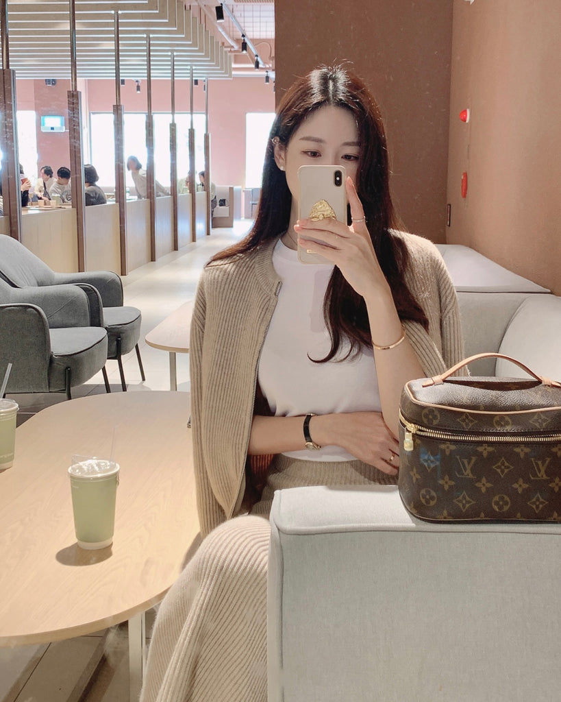 [🍂F/W] Zipper Knit Set Top + Skirt