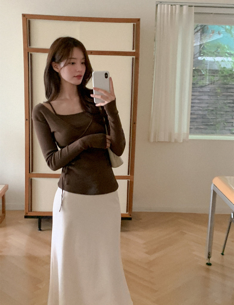 [🍂F/W] Ane Cotton Wrap Knit Set (Vest+CD)