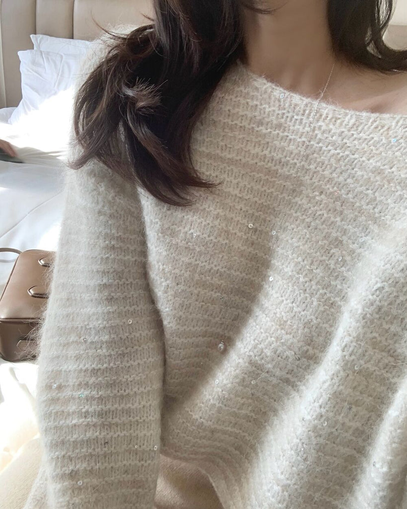 [🍂F/W] White Sequined Knit