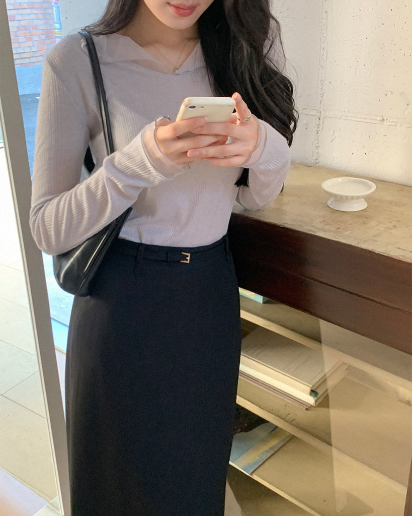 [🍂F/W] Wavy See-through Chiffon Top