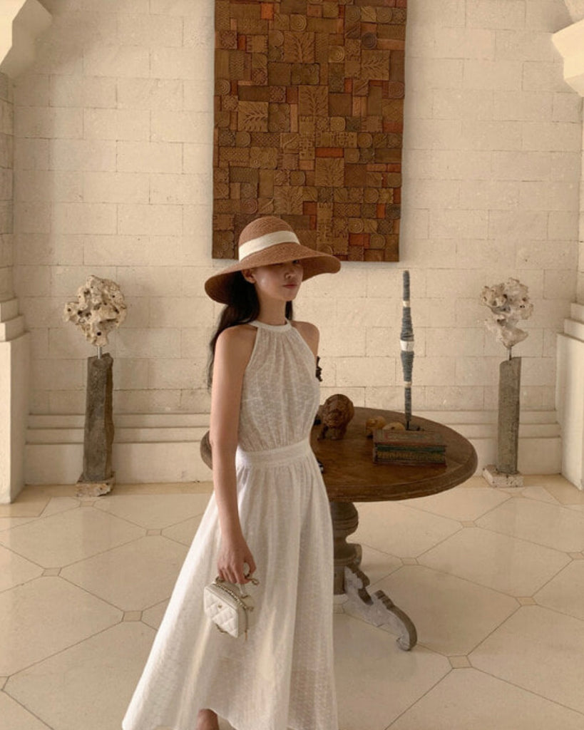 Premium Cotton Lace Halter Dress