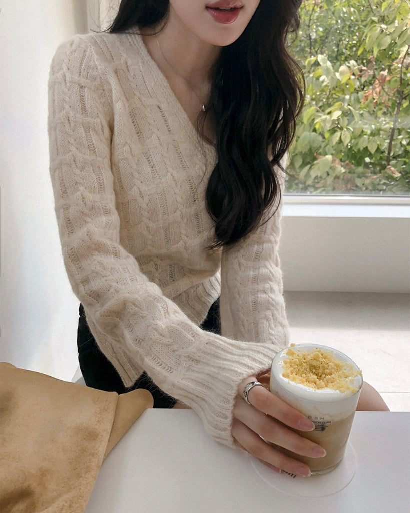 [🍂F/W] Plain V-neck Knit Sweater