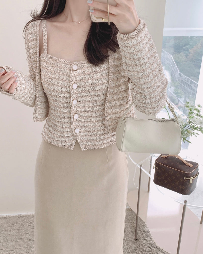 [🍂F/W] Paul Tweed Knitted Cardigan Set