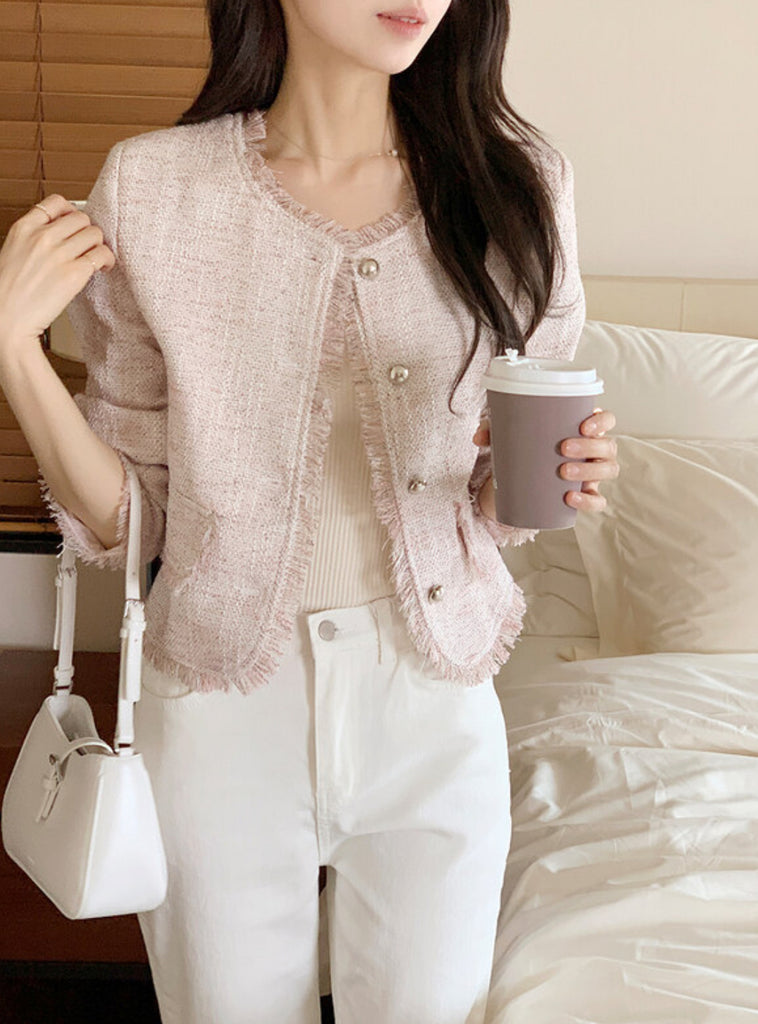 [🌷S/S] Pink Tweed Jacket