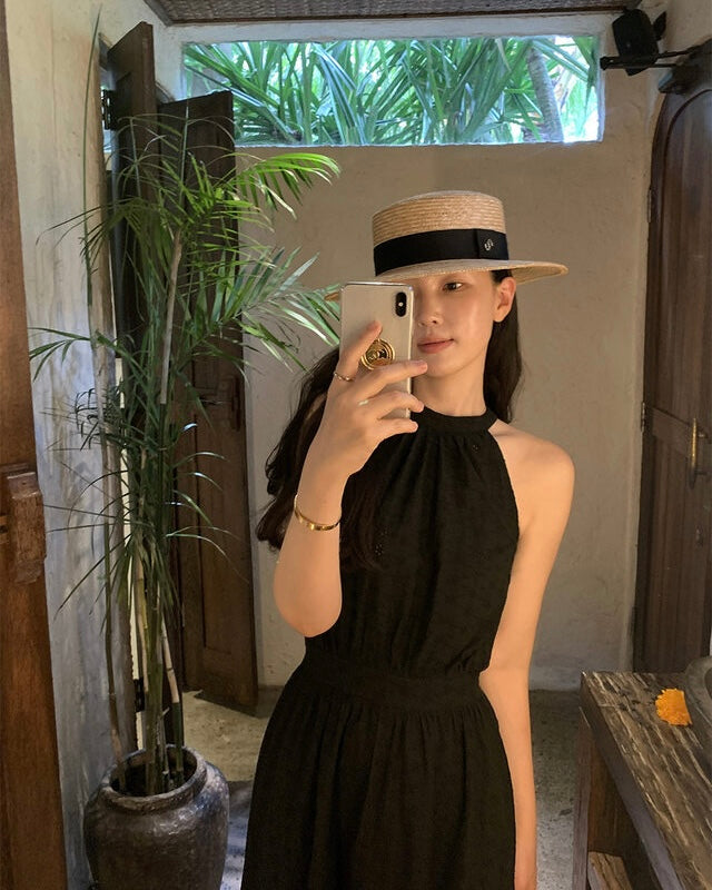 Premium Cotton Lace Halter Dress