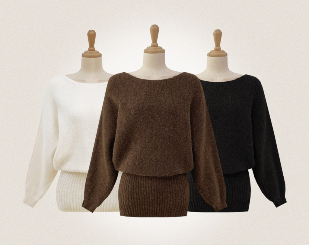 [🍂F/W] Lusha Boat Neck Knit Mini Dress