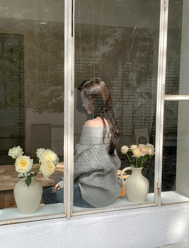 [🍂F/W] Rose Soft Off-Shoulder Sweater