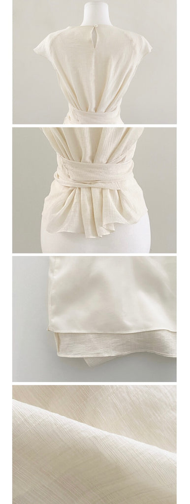 [🌷S/S] Maybean Ribbed Chiffon Blouse