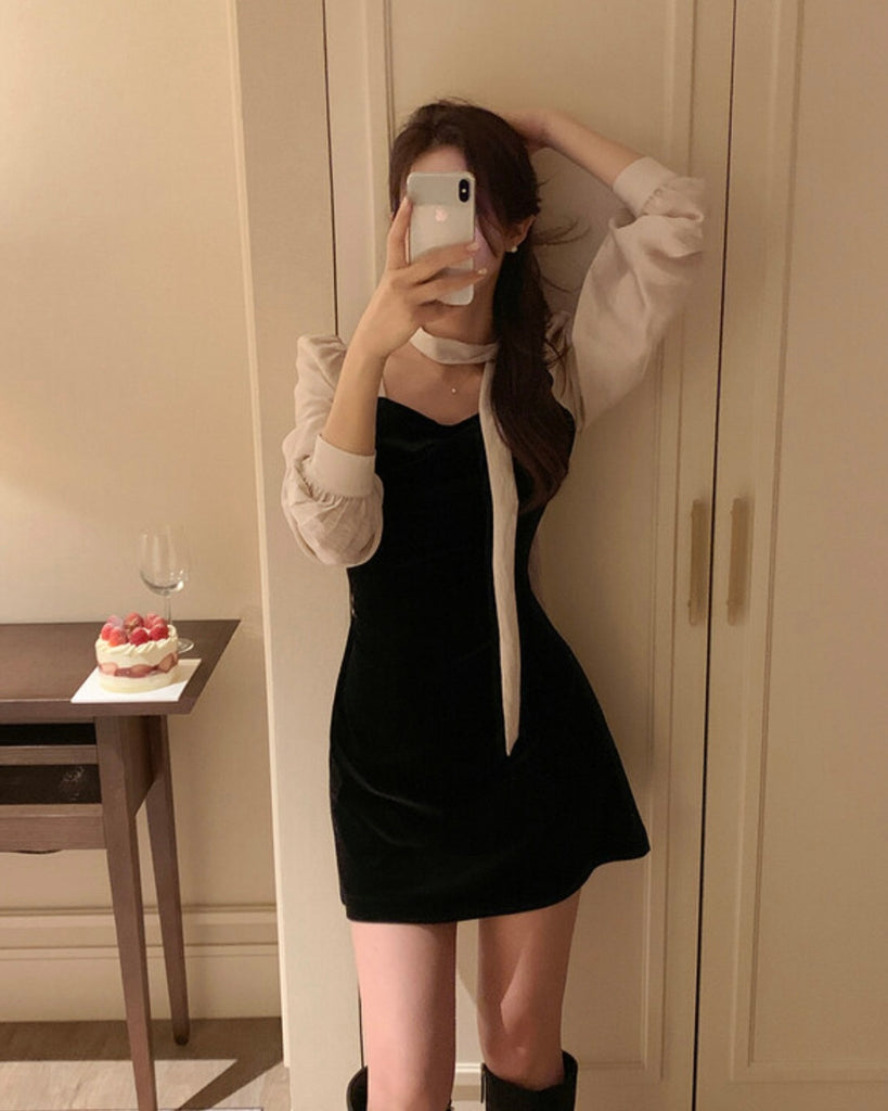 [🍂F/W] Velvet Chiffon Ballet Dress (限量款)